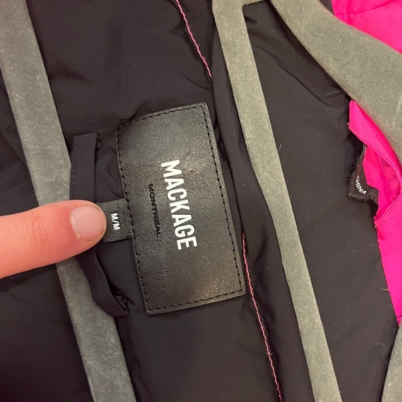 Mackage Roselyn Light Down Puffer Ski Jacket / Coat Fuchsia Sz Medium - Picture 4 of 9